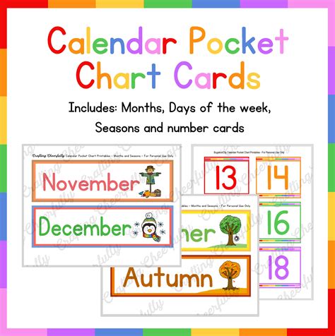 Free Printable Calendar Cards For Pocket Chart